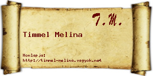 Timmel Melina névjegykártya